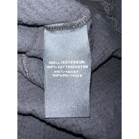 7 For All Mankind Top Women's L Black Oversized Long Sleeve Raw Hem Henley Shirt - Picture 9 of 10